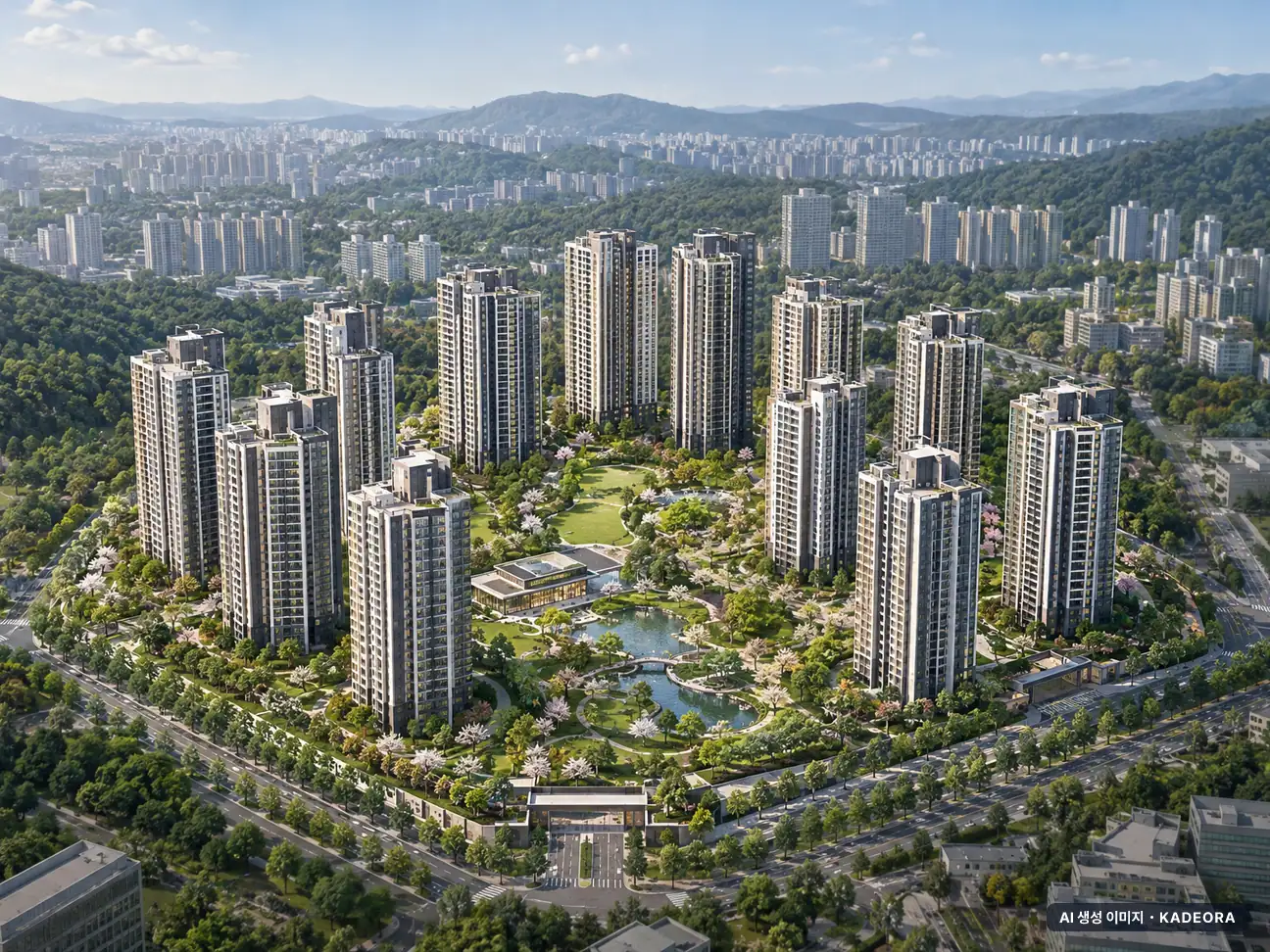 부산 에코델타시티 16블록 중흥S-클래스 14개동·최고 19층·총 1,067세대 기준 AI 상상도 — 실제와 다를 수 있음 부산 에코델타시티 16블록 중흥S-클래스 14개동·최고 19층·총 1,067세대 기준 AI 상상도(주간 항공) — 실제와 다를 수 있음