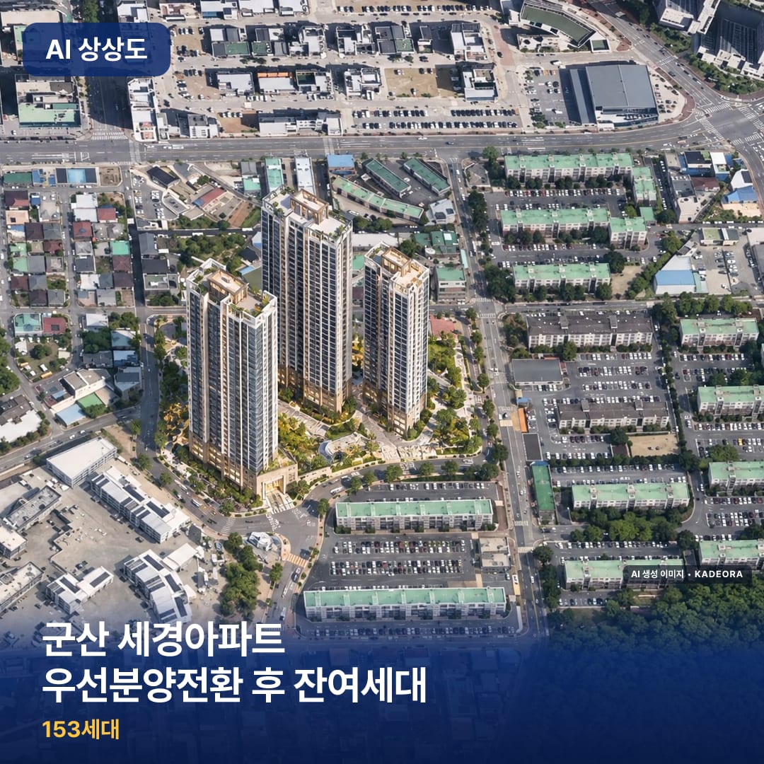 군산 세경아파트 우선분양전환 후 잔여세대 단지 썸네일 — AI 생성 이미지