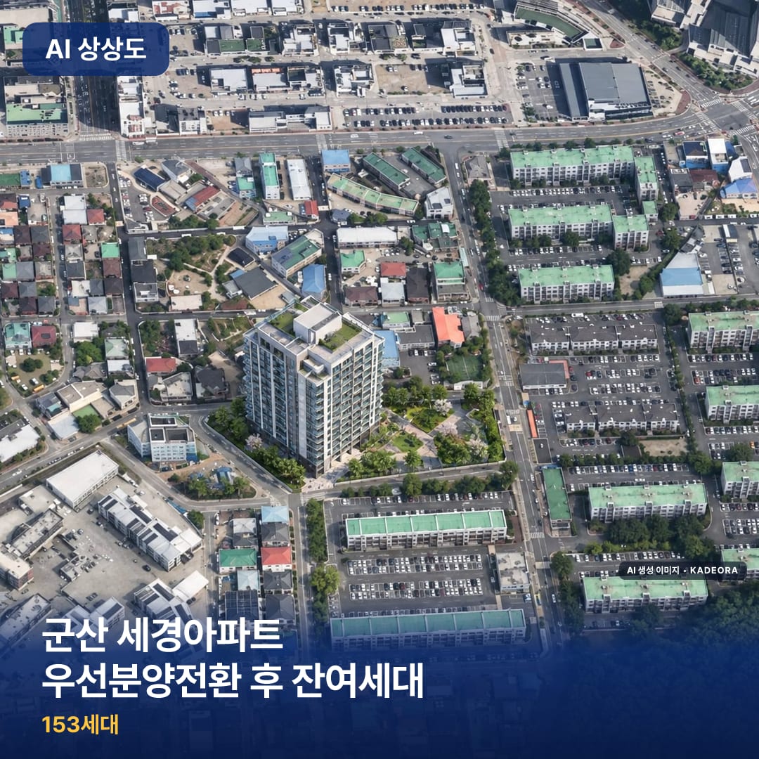 군산 세경아파트 우선분양전환 후 잔여세대 단지 썸네일 — AI 생성 이미지