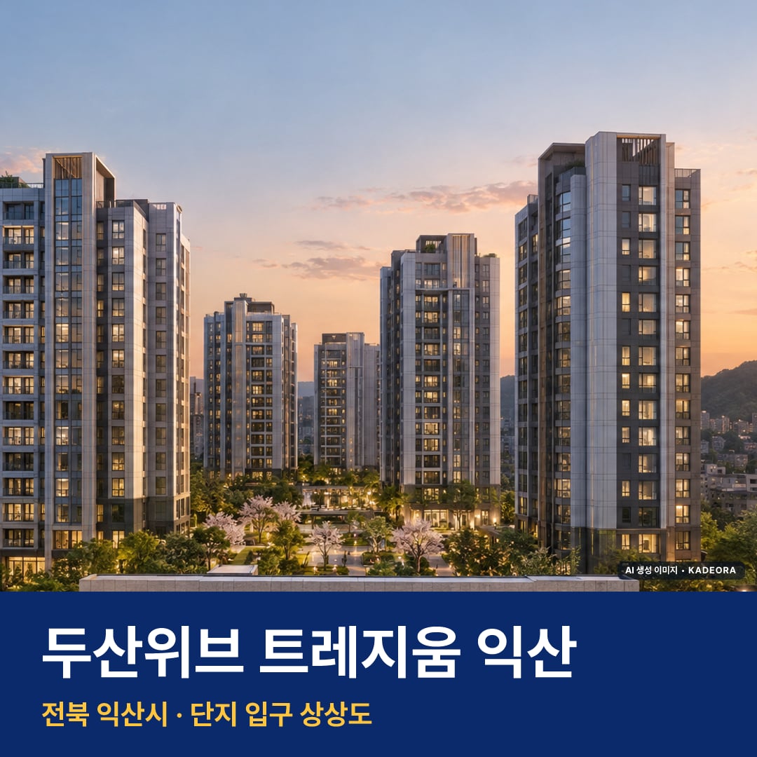 두산위브 트레지움 익산 분양가 주변 경관 · AI 생성 상상도 · 실제와 다를 수 있음