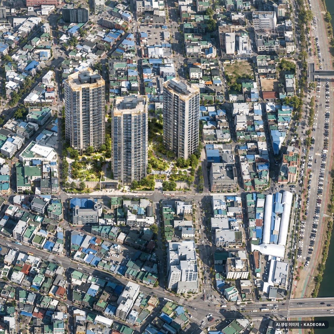 의정부역 센트럴 아이파크 단지 전경 AI 상상도(주간 항공) — 경기 의정부시 착공 400세대
