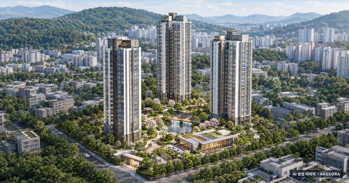 중화역 라온프라이빗 센트로 단지 전경 AI 상상도 — 중랑구 중화동 176세대