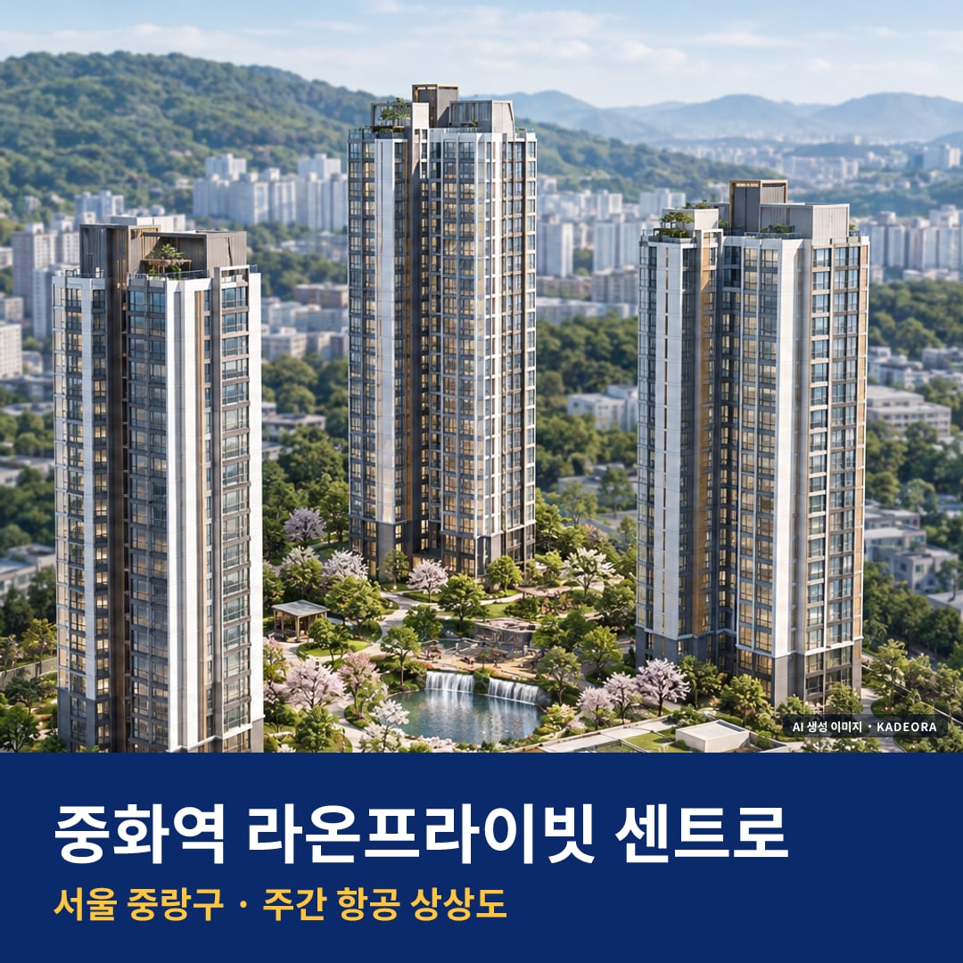 중화역 라온프라이빗 센트로 단지 전경 AI 상상도 — 중랑구 중화동 176세대
