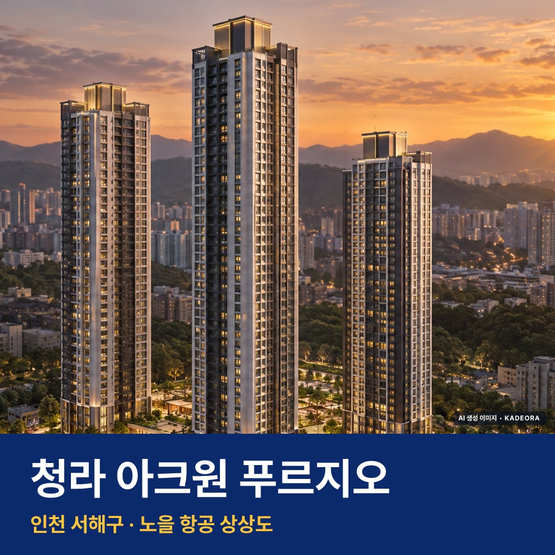 청라 아크원 푸르지오 청약 청라 아크원 푸르지오 단지 전경 AI 상상도 — 서해구 청라동 — AI 생성 상상도 · 실제와 다를 수 있음