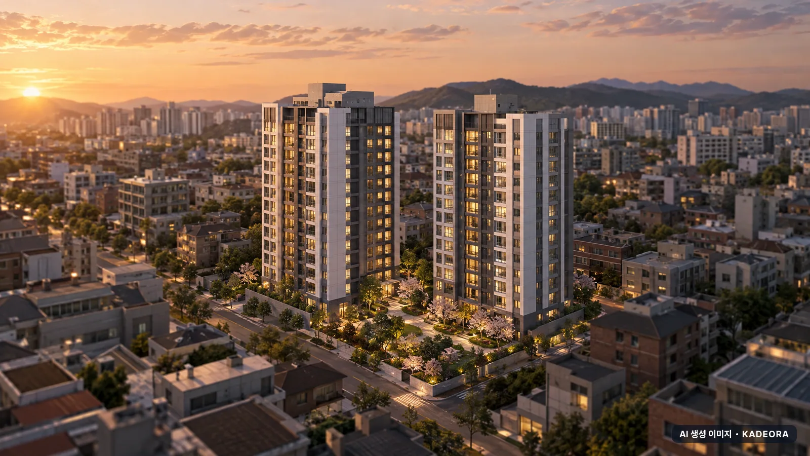 부천역 에피트 어바닉 2개동·최고 15층·총 150세대(이번 93세대 공급) 기준 AI 상상도(노을 항공) — 실제와 다를 수 있음