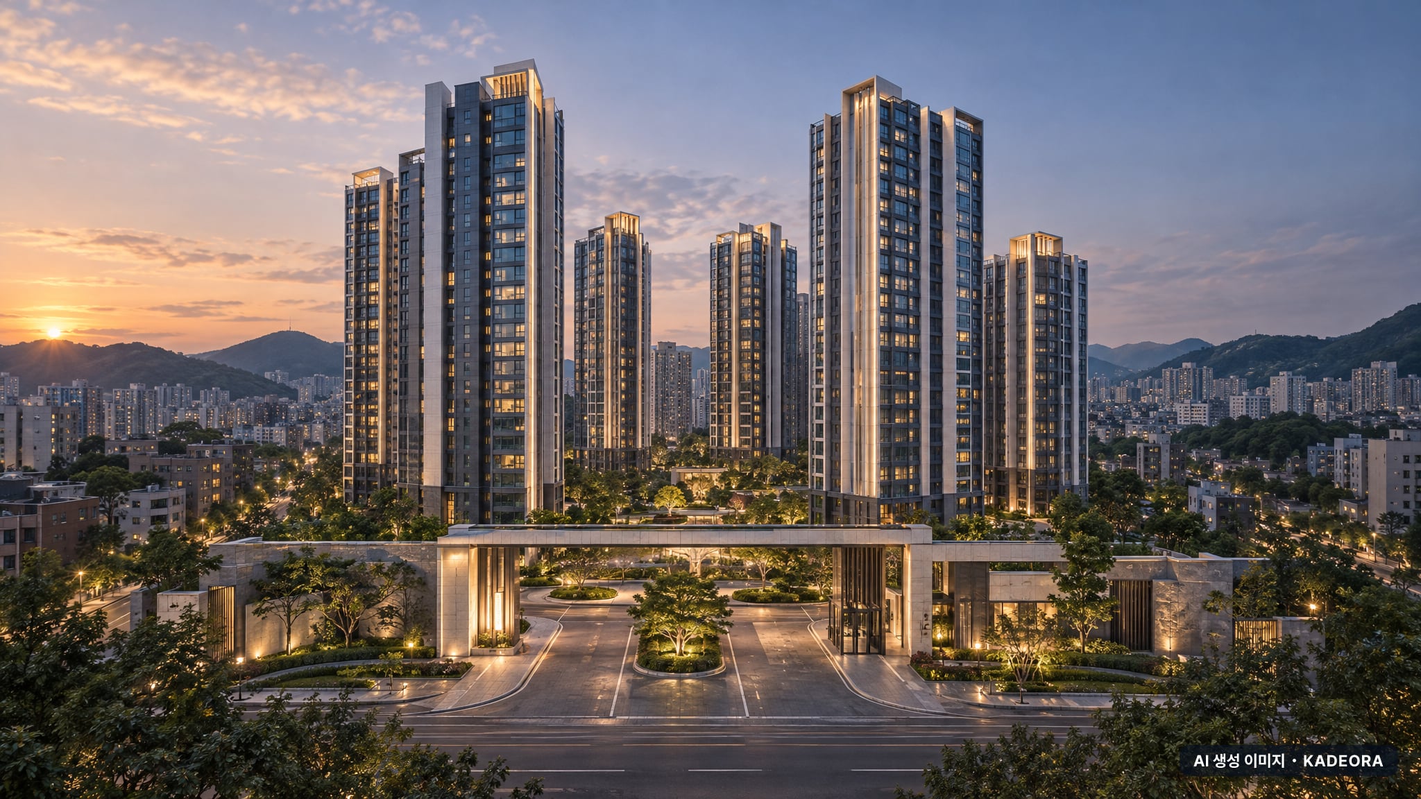 울산 남구 B-07 재개발 조감도 AI 상상도(단지 입구) — 울산 남구 시공사 선정 1,304세대