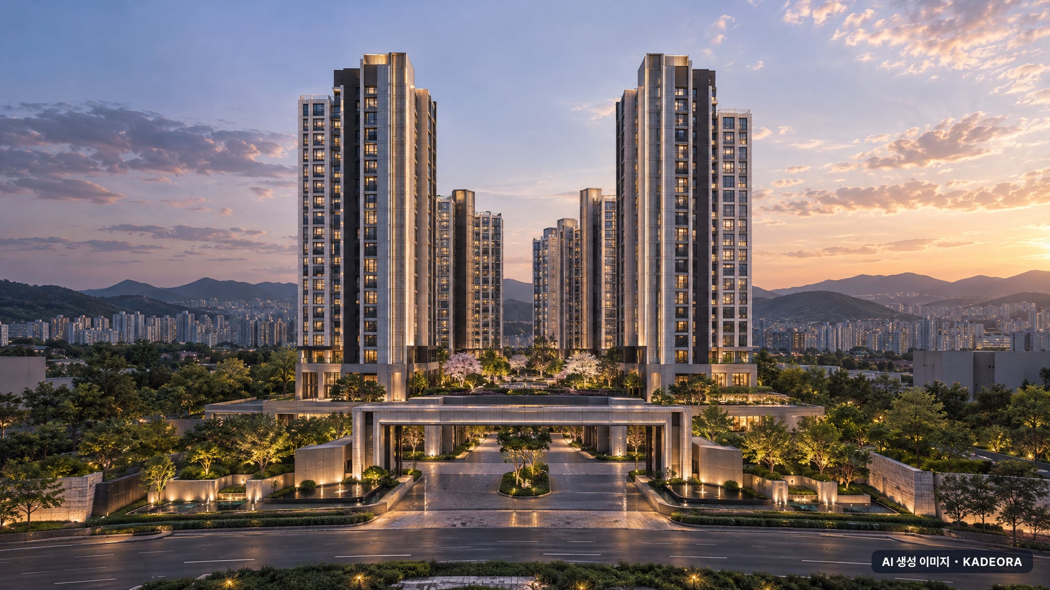 용인 둔전역 에피트 단지 전경 AI 상상도(단지 입구) — 경기 용인시 착공 1,275세대