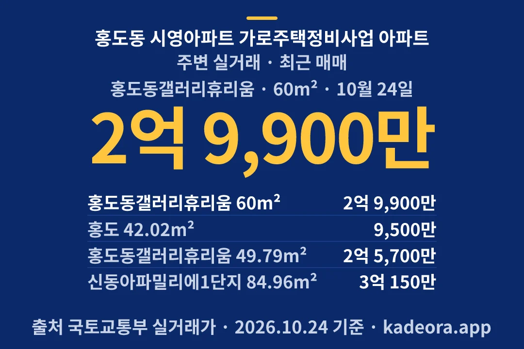 홍도동 시영아파트 가로주택정비사업 아파트 주변 실거래 — 동구 아파트 분양