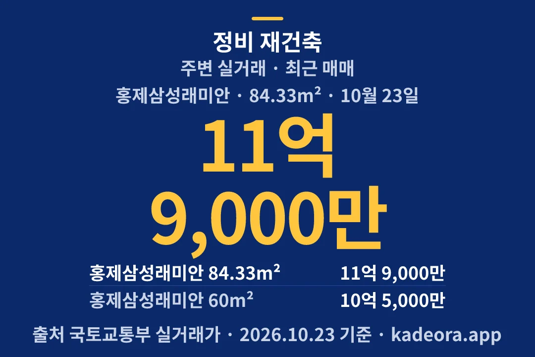 정비 재건축 주변 실거래 — 서대문구 아파트 분양