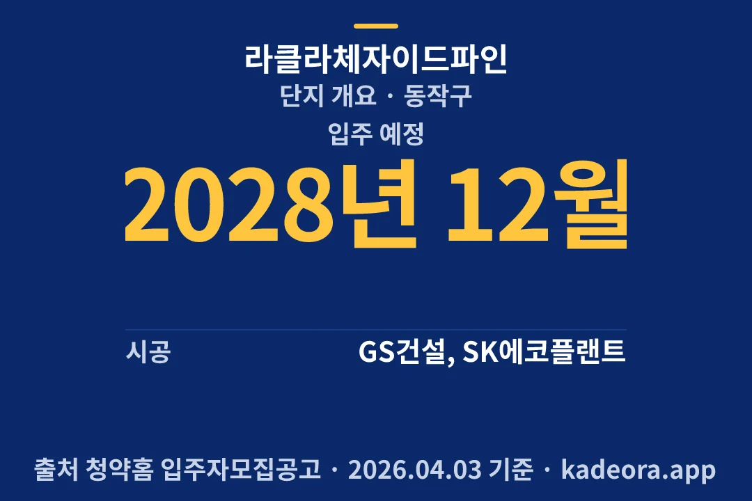 라클라체자이드파인 단지 개요 — 동작구 아파트 분양