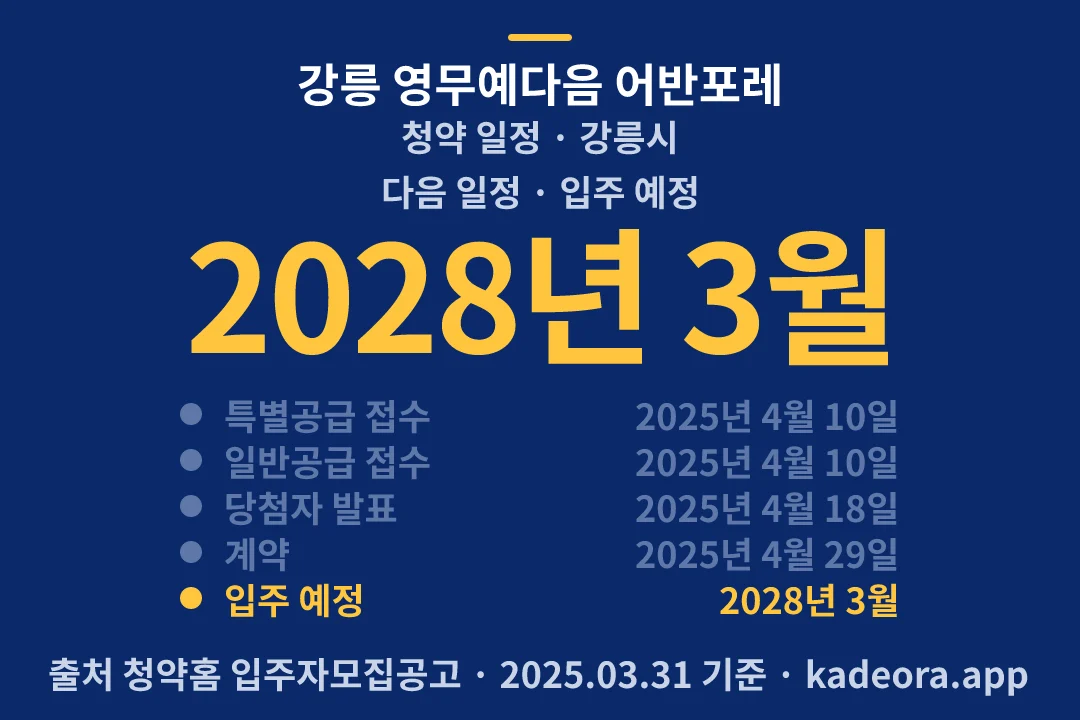 강릉 영무예다음 어반포레 청약 일정 — 강릉시 아파트 분양