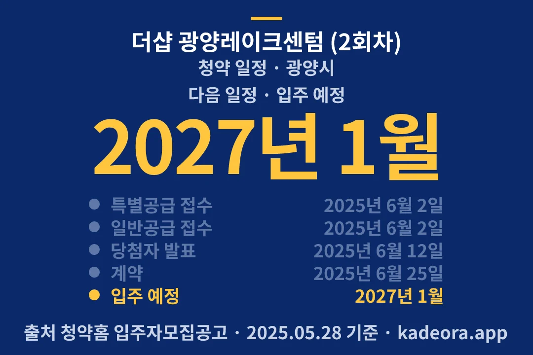 더샵 광양레이크센텀 (2회차) 청약 일정 — 광양시 아파트 분양