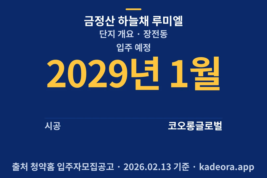 금정산 하늘채 루미엘 단지 개요 — 장전동 아파트 분양
