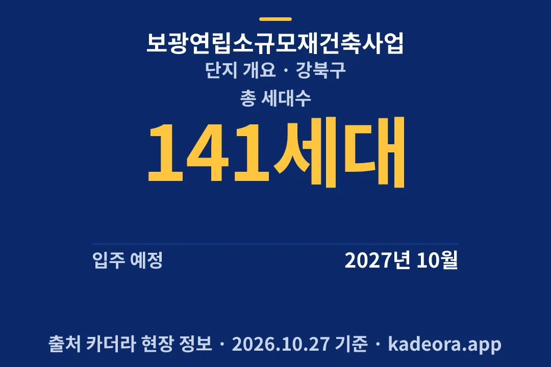보광연립소규모재건축사업 단지 개요 — 강북구 아파트 분양