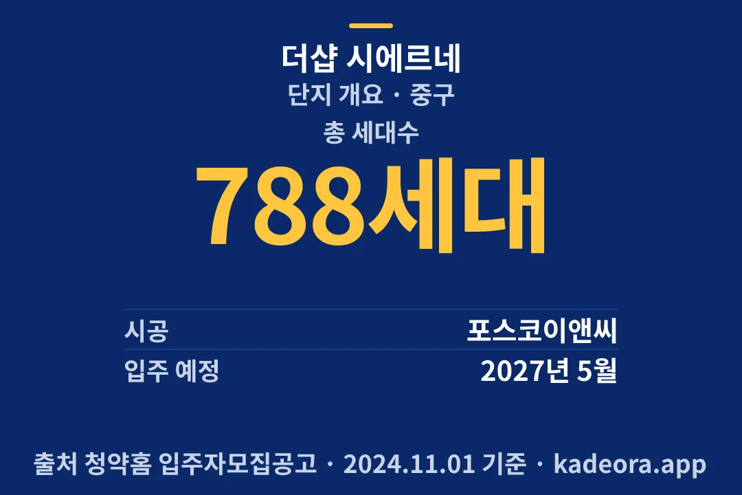 더샵 시에르네 단지 개요 — 중구 아파트 분양