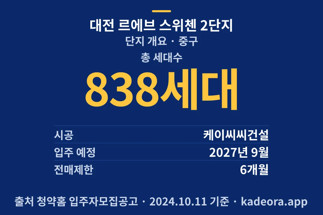 대전 르에브 스위첸 2단지 단지 개요 — 중구 아파트 분양