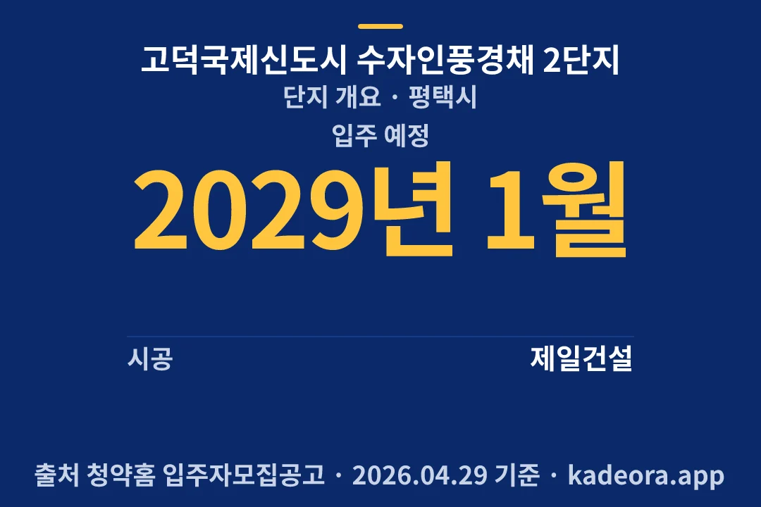 고덕국제신도시 수자인풍경채 2단지 단지 개요 — 평택시 아파트 분양