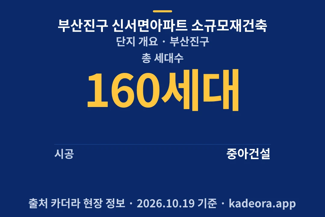 부산진구 신서면아파트 소규모재건축 단지 개요 — 부산진구 아파트 분양