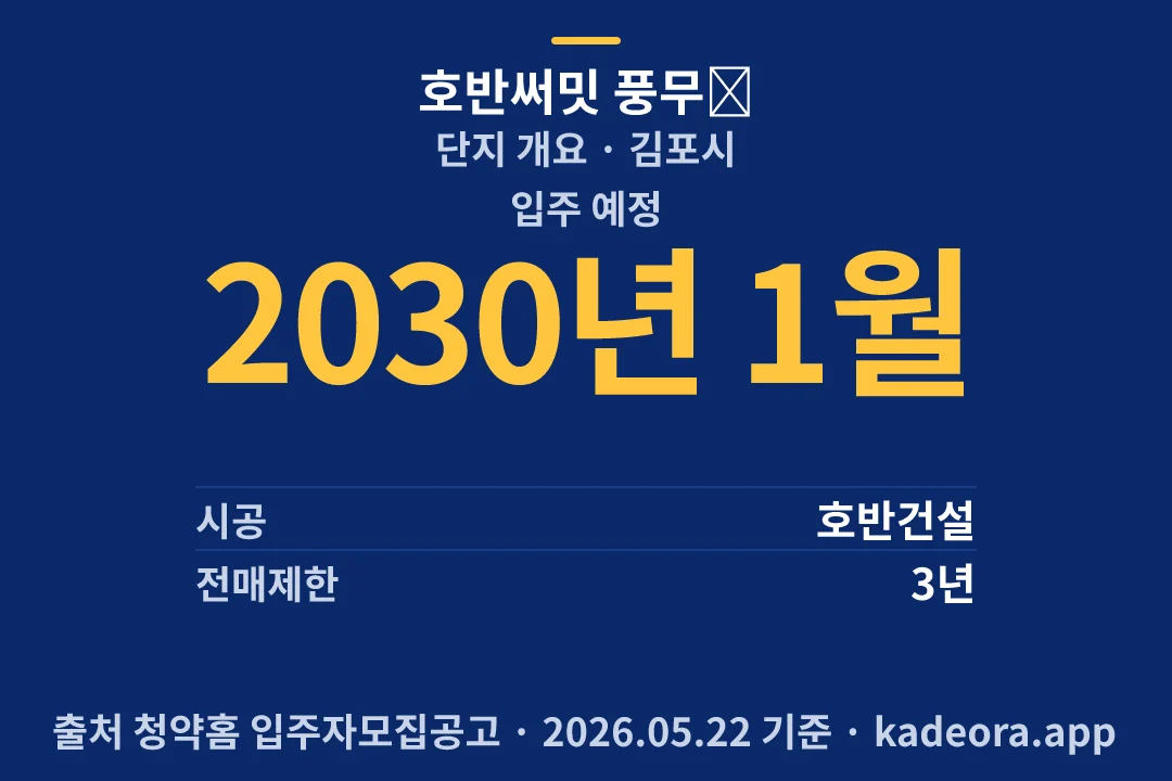 호반써밋 풍무Ⅱ 단지 개요 — 김포시 아파트 분양
