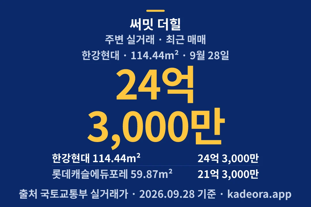 써밋 더힐 주변 실거래 — 동작구 아파트 분양