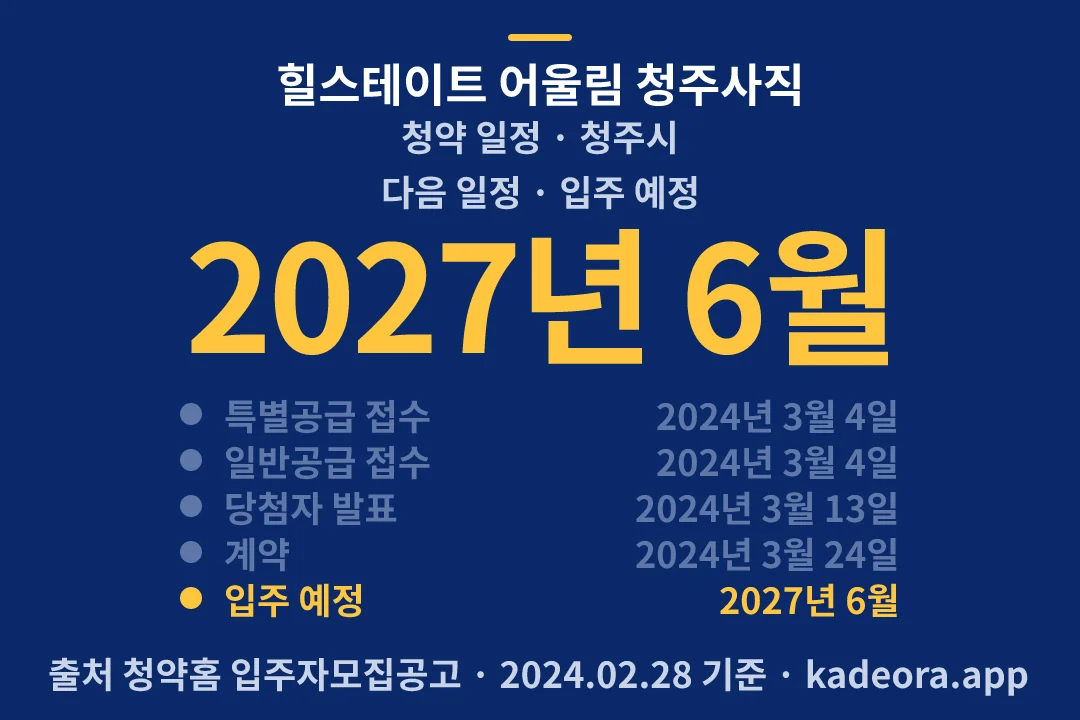 힐스테이트 어울림 청주사직 청약 일정 — 청주시 아파트 분양