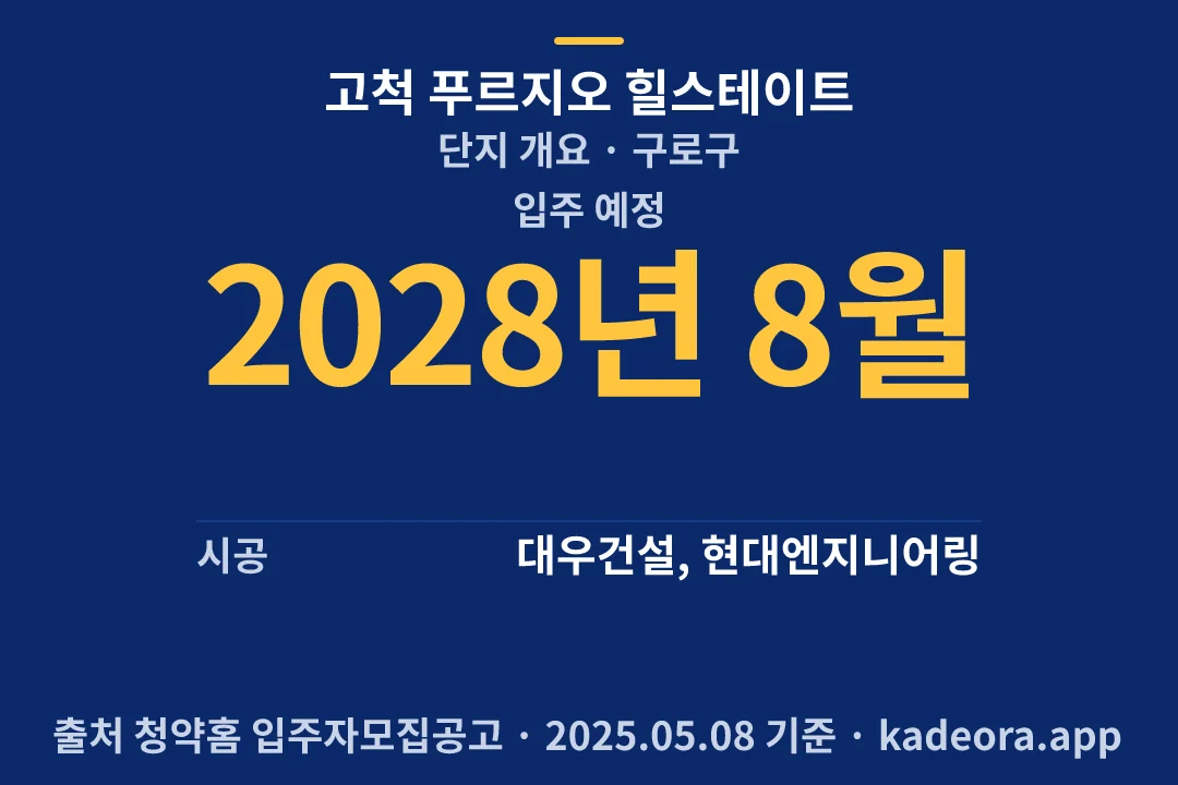 고척 푸르지오 힐스테이트 단지 개요 — 구로구 아파트 분양