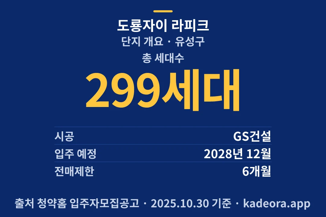 도룡자이 라피크 단지 개요 — 유성구 아파트 분양