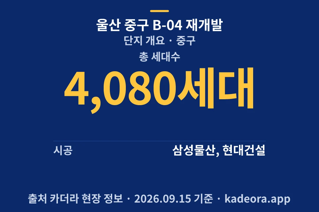 울산 중구 B-04 재개발 단지 개요 — 중구 아파트 분양