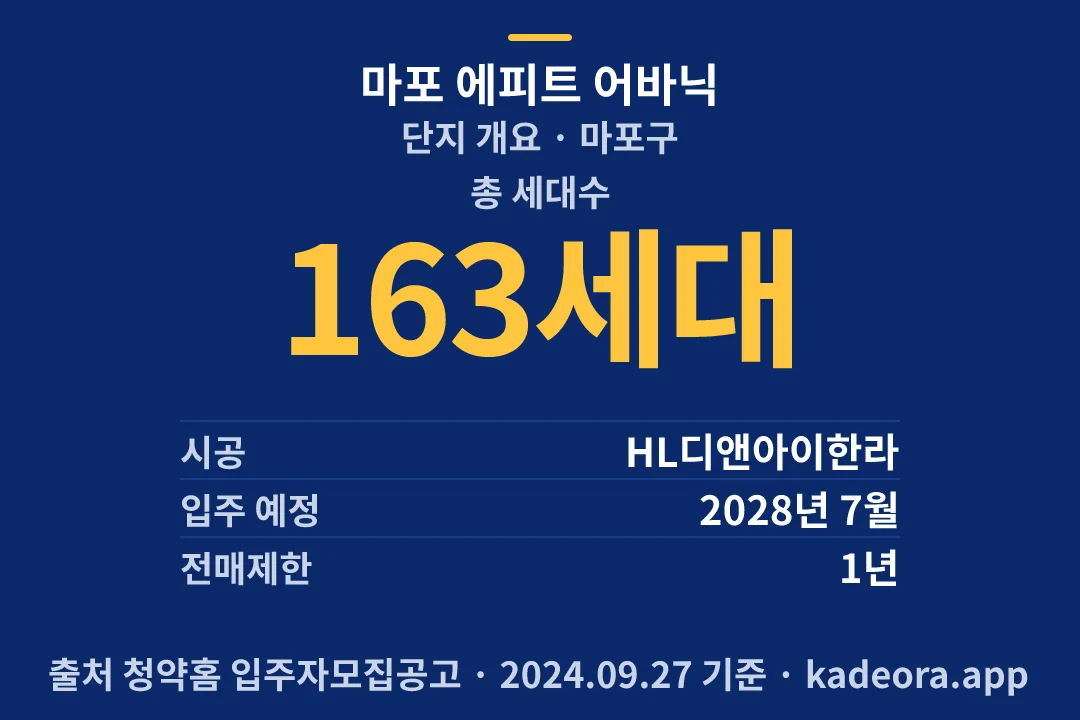 마포 에피트 어바닉 단지 개요 — 마포구 아파트 분양