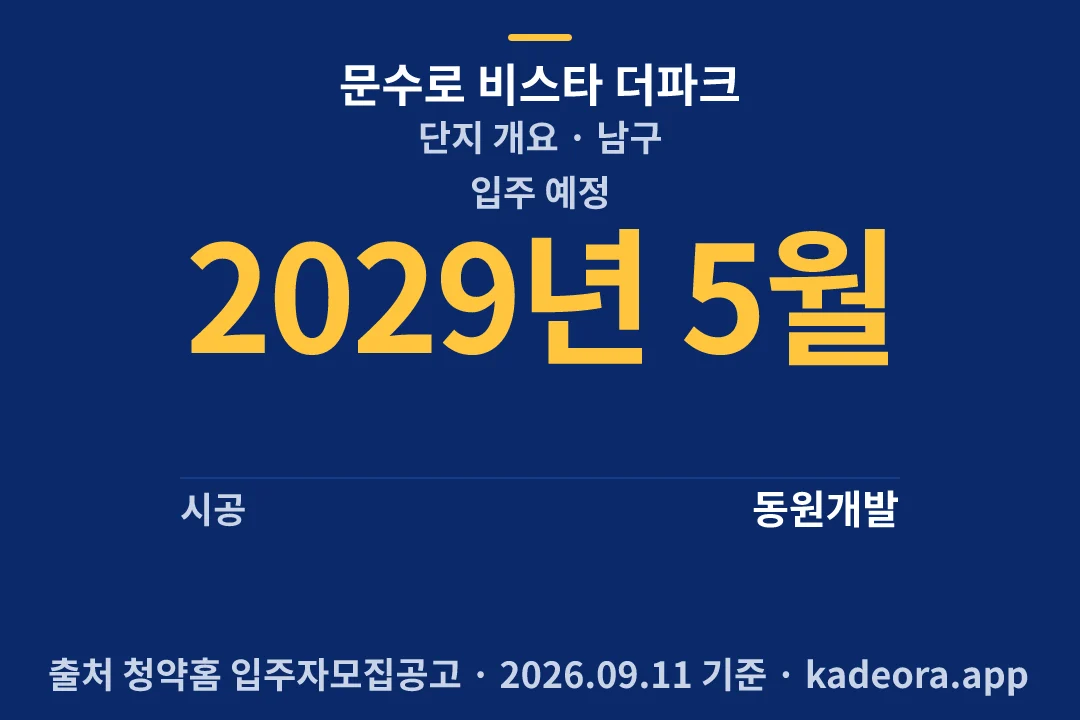 문수로 비스타 더파크 단지 개요 — 남구 아파트 분양