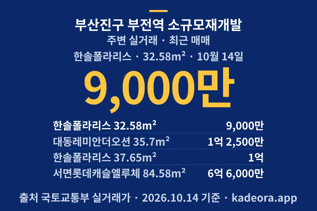 부산진구 부전역 소규모재개발 주변 실거래 — 부산진구 아파트 분양