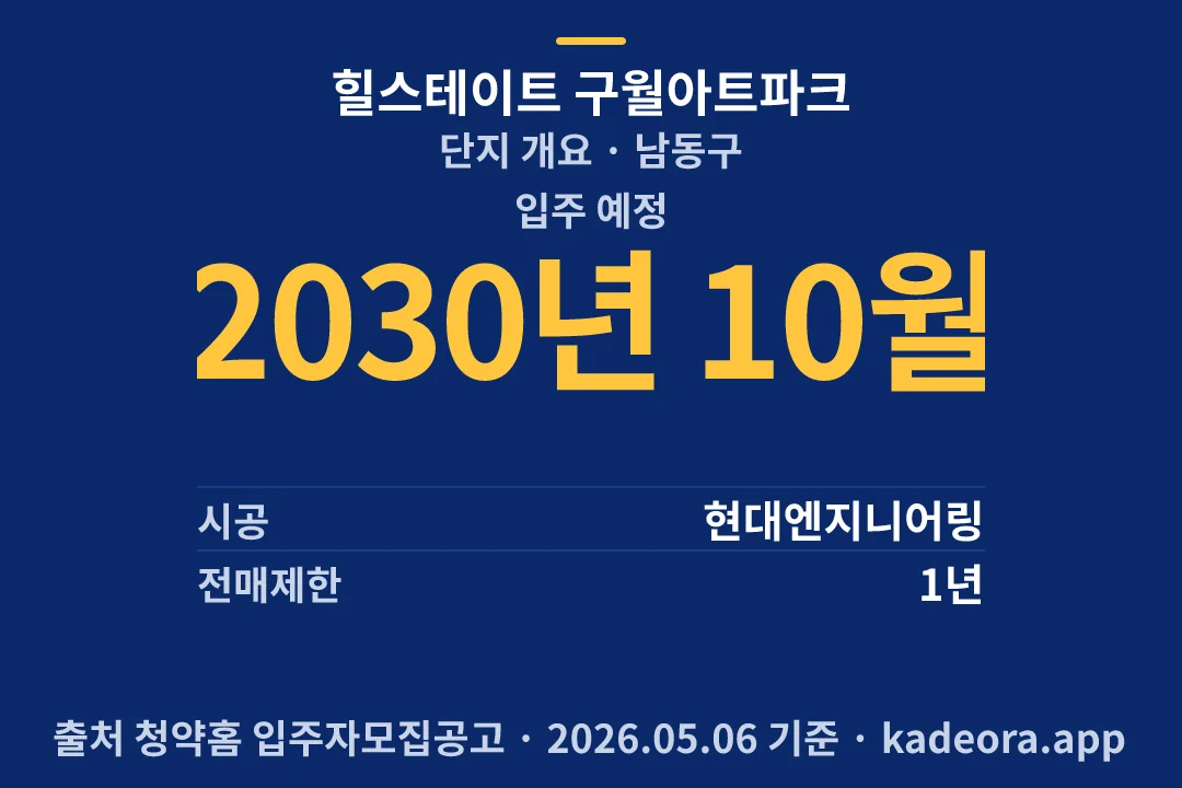 힐스테이트 구월아트파크 단지 개요 — 남동구 아파트 분양