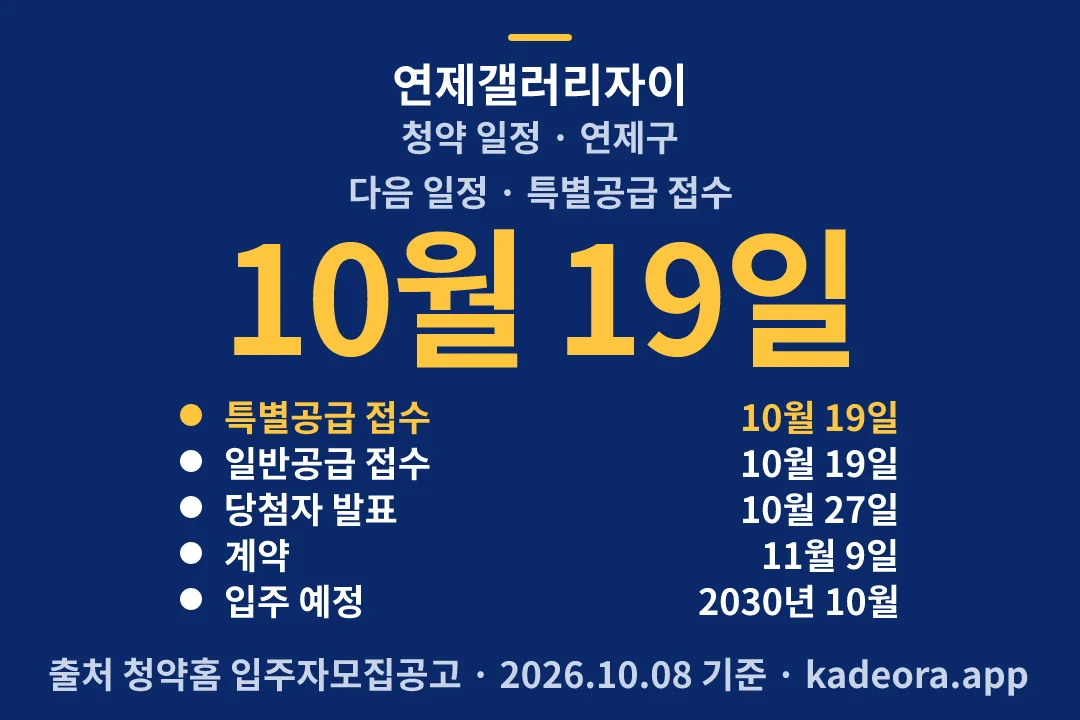 연제갤러리자이 청약 일정 — 연제구 아파트 분양
