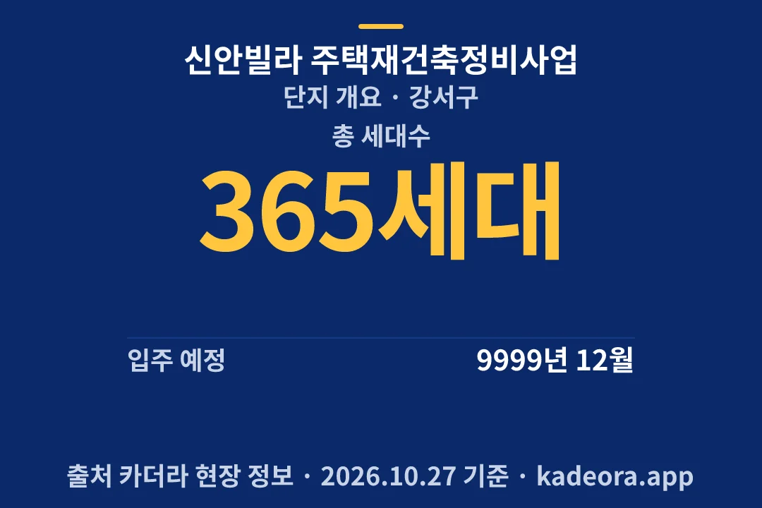 신안빌라 주택재건축정비사업 단지 개요 — 강서구 아파트 분양