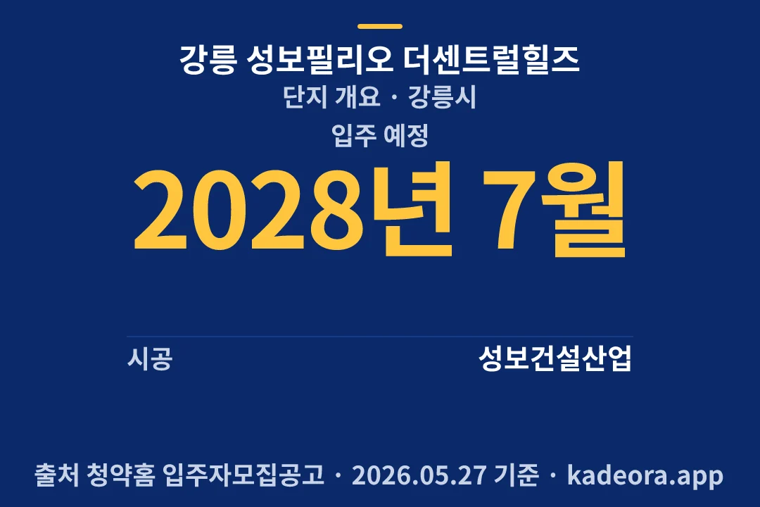 강릉 성보필리오 더센트럴힐즈 단지 개요 — 강릉시 아파트 분양