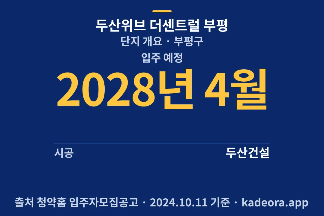 두산위브 더센트럴 부평 단지 개요 — 부평구 아파트 분양