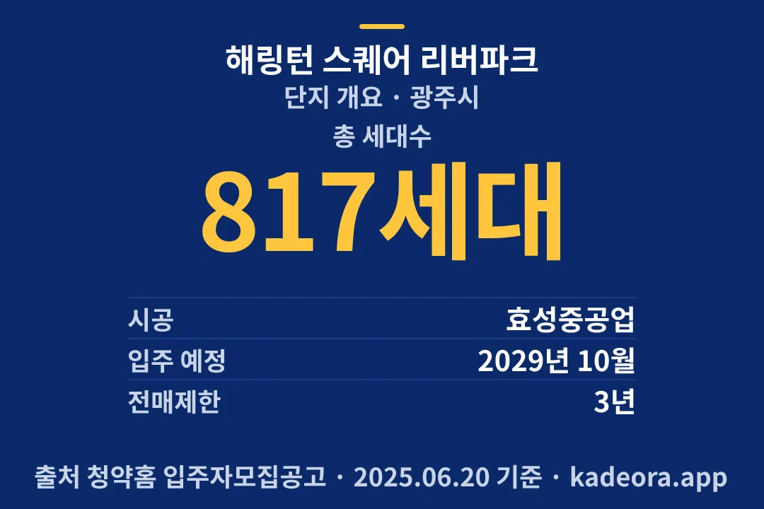 해링턴 스퀘어 리버파크 단지 개요 — 광주시 아파트 분양