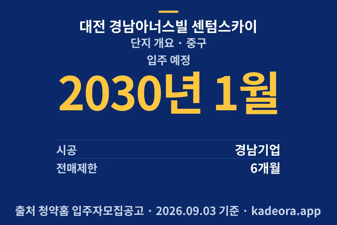 대전 경남아너스빌 센텀스카이 단지 개요 — 중구 아파트 분양