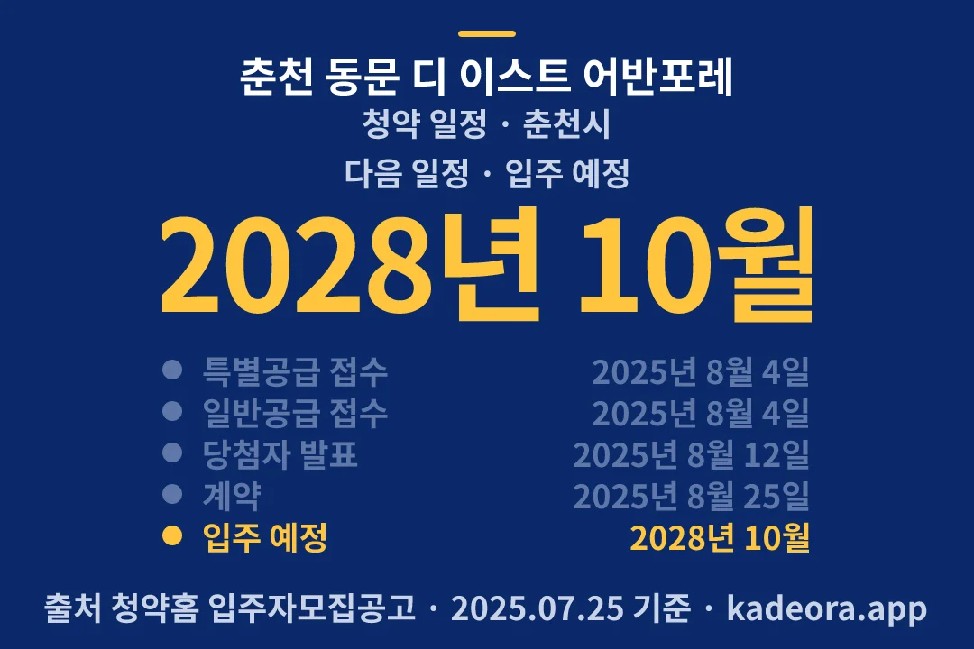 춘천 동문 디 이스트 어반포레 청약 일정 — 춘천시 아파트 분양