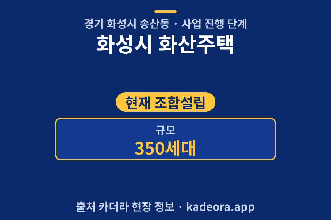 화성시 화산주택 재개발 단지 개요 카드