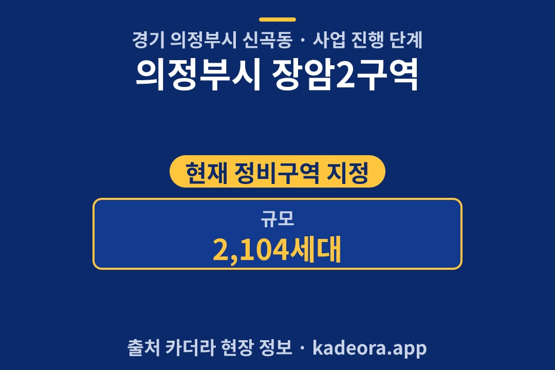 의정부시 장암2구역 재개발 단지 개요 카드