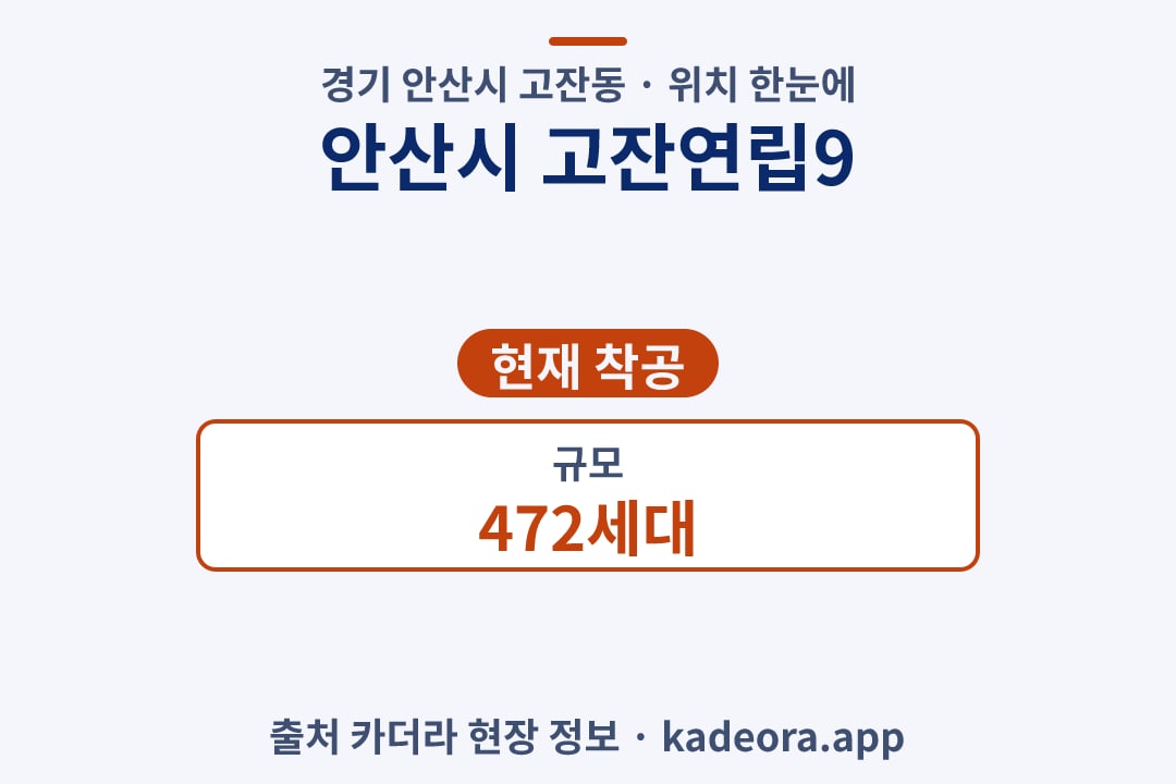 안산시 고잔연립9 위치 단지 개요 카드