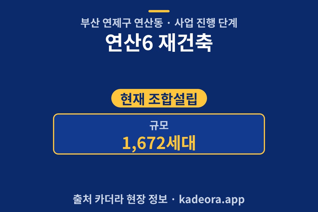 연산6 재건축 재개발 단지 개요 카드
