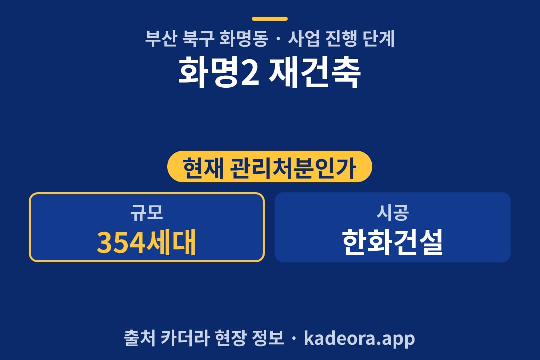 화명2 재건축 재개발 단지 개요 카드