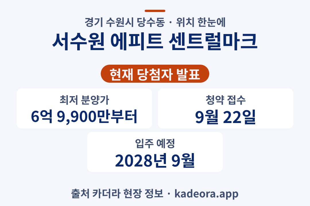 서수원 에피트 센트럴마크 위치 단지 개요 카드
