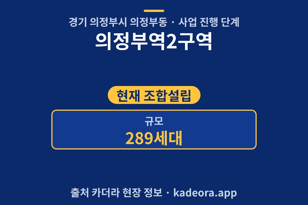 의정부역2구역 재개발 단지 개요 카드