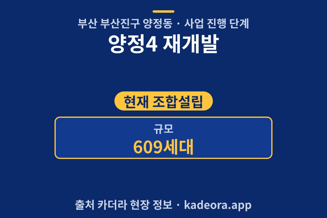 양정4 재개발 단지 개요 카드