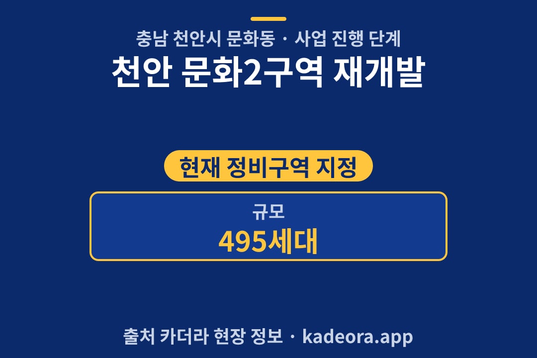 천안 문화2구역 재개발 단지 개요 카드