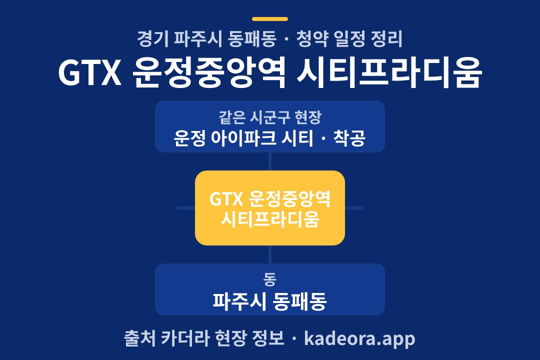 GTX 운정중앙역 시티프라디움 청약 위치 개요도