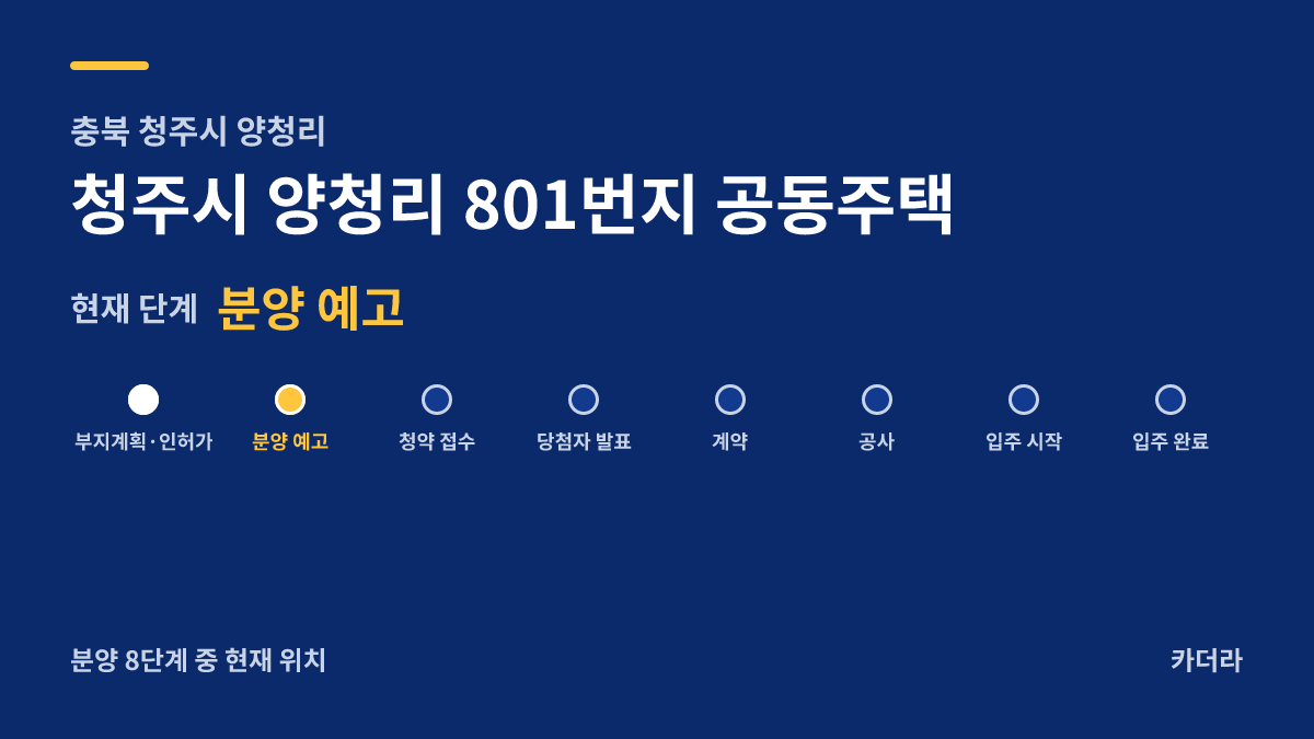 청주시 양청리 801번지 공동주택 사업 단계 — 청주시 아파트 분양